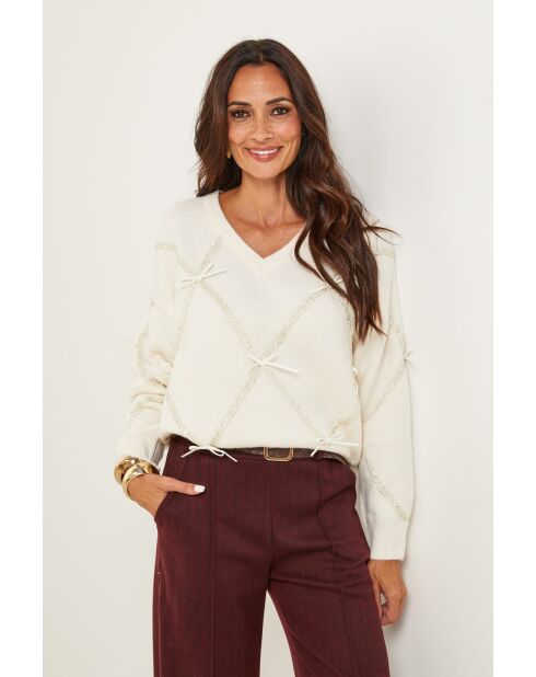 Moretti ecrufarbener Pullover