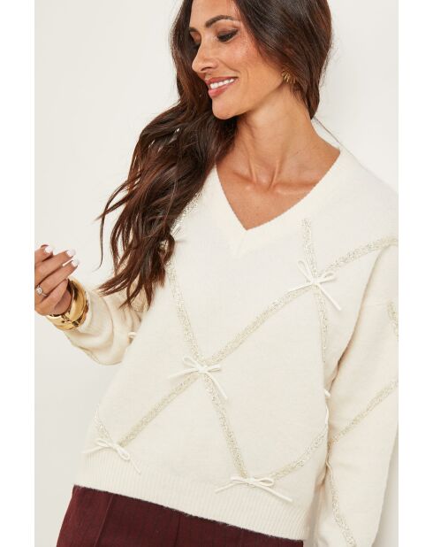 Moretti ecrufarbener Pullover