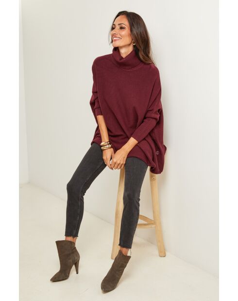 Poncho Augustin bordeaux