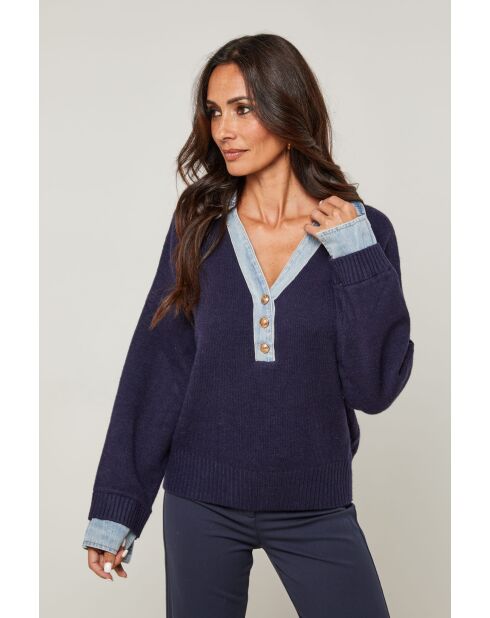 Alessio marineblauer Pullover