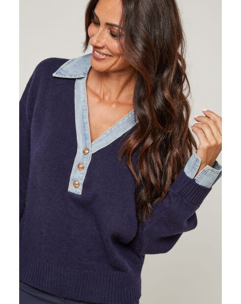 Alessio marineblauer Pullover