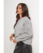 Grauer Barrett-Pullover