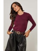 Burgunderfarbener Pullover im Juli
