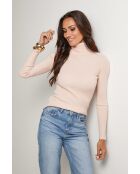Satter rosafarbener Pullover