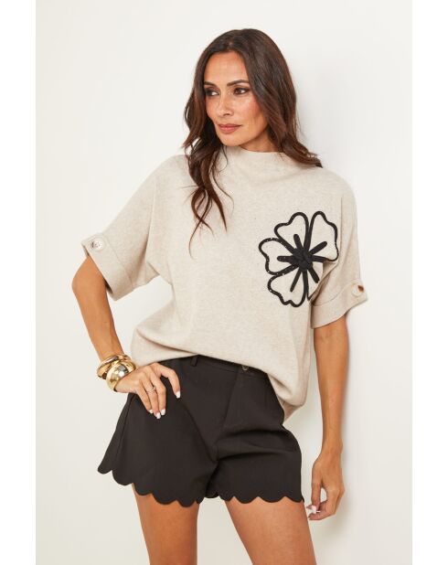 Pull Mercer beige noir