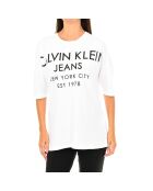 J20J204632 weißes T-Shirt mit Rundhalsausschnitt