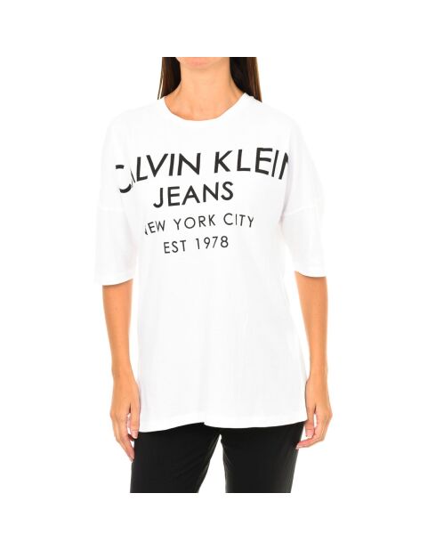 J20J204632 weißes T-Shirt mit Rundhalsausschnitt
