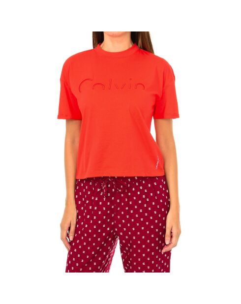 J20J206171 rotes T-Shirt und Rundhalsausschnitt