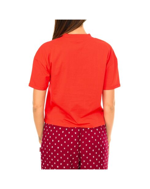 J20J206171 rotes T-Shirt und Rundhalsausschnitt