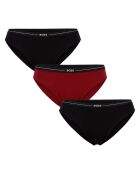 Set van 3 katoenen slipjes met logo 50510016 zwart en bruin