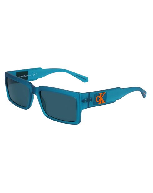 CKJ23623S grünlich-blaue rechteckige Sonnenbrille