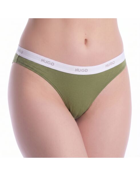 Tanga aus Baumwolle mit Logo 50557101 olivgrün