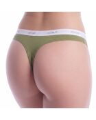 Katoenen string met logo 50557101 olijfgroen
