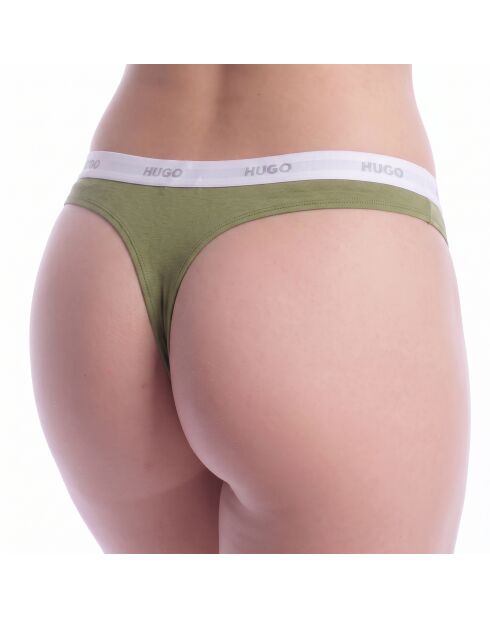 Tanga aus Baumwolle mit Logo 50557101 olivgrün