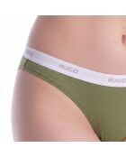 Katoenen string met logo 50557101 olijfgroen