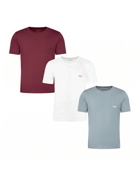 Packung mit 3 Tanktops 50532811 Granatrot und Weiß