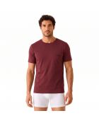 Packung mit 3 Tanktops 50532811 Granatrot und Weiß