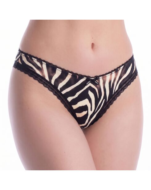Mikrofaser-Tanga mit Spitze 50545732 schwarz