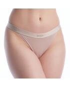 Katoenen string met logo 50520398 beige