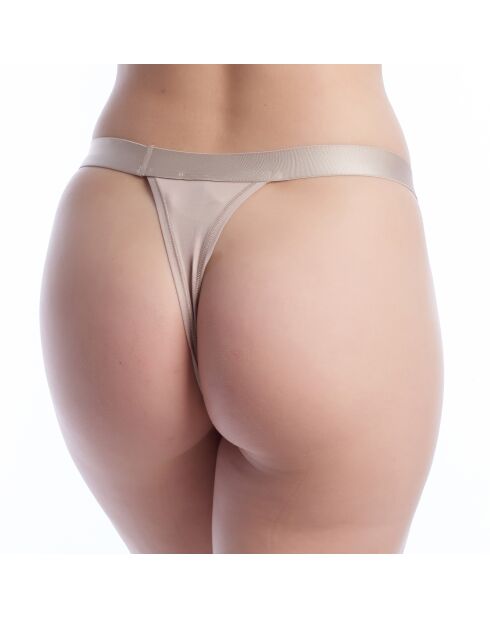 Tanga aus Baumwolle mit Logo 50520398 beige