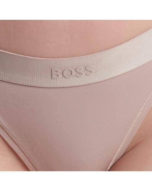 Katoenen string met logo 50520398 beige