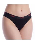 Katoenen string met logo 50557101 zwart