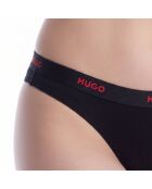 Katoenen string met logo 50557101 zwart