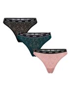 Set van 3 kanten teenslippers met logo 50535265 zwart-roze-groen