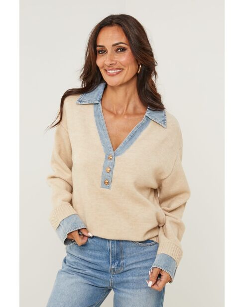 Alessio taupefarbener Pullover