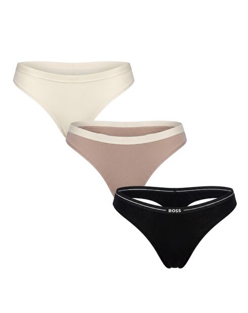 Set van 3 katoenen teenslippers met veelkleurig logo 50510030