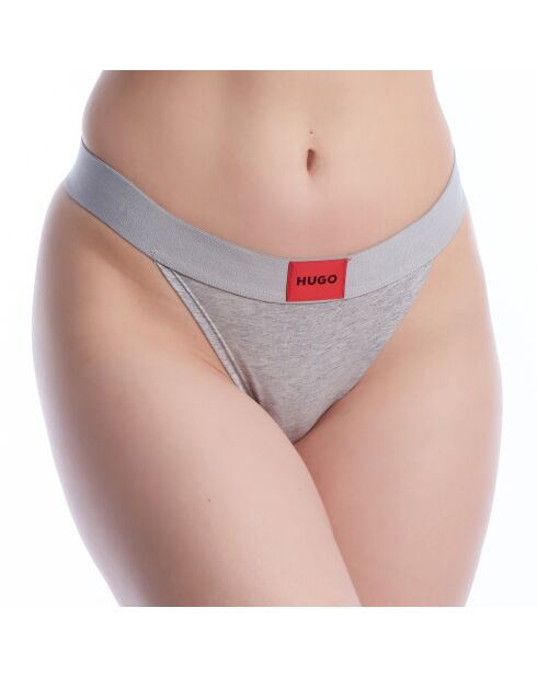 Tanga de algodón con logo 50492326 gris