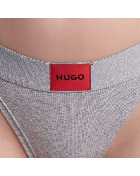 Katoenen string met logo 50492326 grijs
