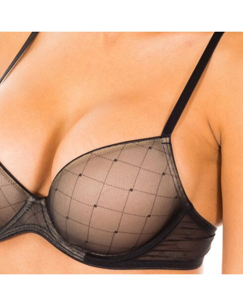 F3693E schwarzer Push-up-BH