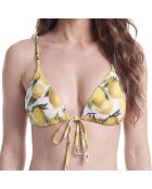 50561313 gelbes gestempeltes Triangel-Bikinioberteil