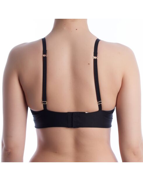 Schwarzer Bralette-BH mit Ösen und Spitze 50540428