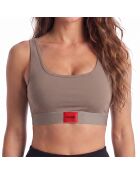 Camiseta deportiva de algodón con logo 50469652 marrón claro