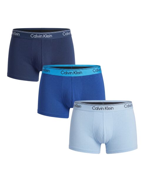 3er-Pack Boxershorts aus elastischer Mikrofaser in Marineblau und Himmelblau NB4409