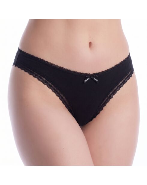Mikrofaser-Tanga mit Spitze 50545732 schwarz