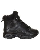 B4N12166 High-Top-Sneakers aus schwarzem Leder
