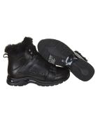 B4N12166 High-Top-Sneakers aus schwarzem Leder