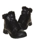 B4N12166 High-Top-Sneakers aus schwarzem Leder