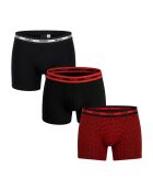 Set van 3 katoenen boxershorts 50545674 zwart en rood