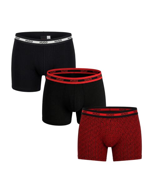 3er-Pack Boxershorts aus Baumwolle 50545674 schwarz und rot