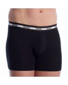 Set van 3 katoenen boxershorts 50545674 zwart en rood