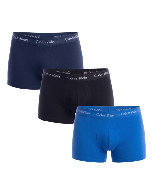 3er-Pack Boxershorts aus elastischer Baumwolle in Schwarz und Marineblau U2664G