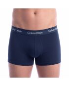 Set van 3 zwarte en marineblauwe boxershorts van stretchkatoen U2664G