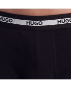 Set van 3 elastische boxershorts van katoen 50492375 zwart en veelkleurig