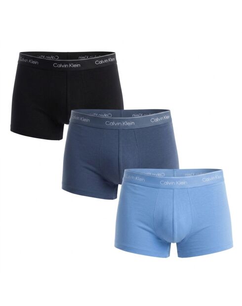 3er-Pack Icon Boxershorts aus elastischer Baumwolle NB4389 hellblau und schwarz