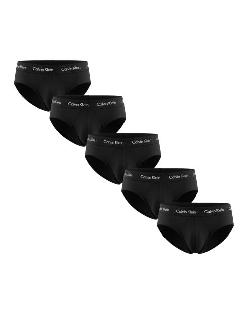 Packung mit 5 schwarzen Slips aus Stretch-Baumwolle NB2876A