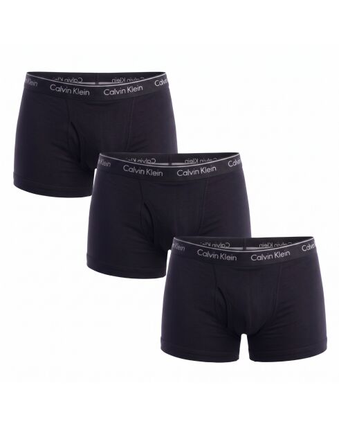 Packung mit 3 schwarzen kurzen Boxershorts aus Baumwolle NB4002A